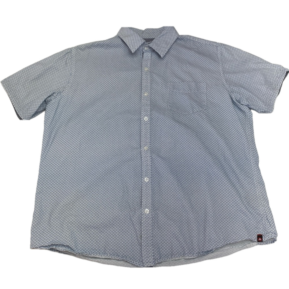 AIRWALK Shirt Button Up Size XL Men’s White & Blue Skater Short Sleeve